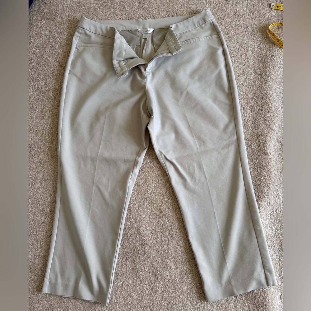 CJ Banks Light Tan/Stone Straight Leg Pants